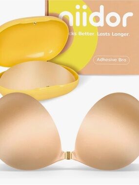 Nude Adhesive Strapless Backless Bra - Seamless Invisible Support